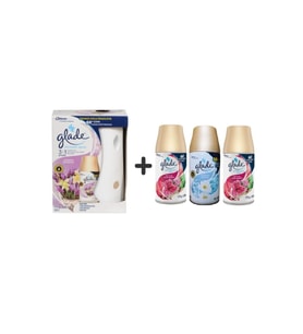 Glade Otomatik Sistem + Lavanta Ferahlığı + Meyve & Çiçek Buketi X Temizliğin Ferahlığı X Meyve & Çiçek Buket = 3 X 269 Ml
