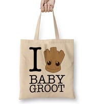 I Love Baby Groot Guardians of the Galaxy Bez Çanta Uzun Saplı