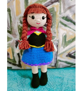 Frozen Anna Bebek Amigurumi Organik Oyuncak