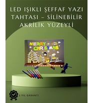 Şık Ve Modern Led Pano – Neon Işıklı Silinebilir Akrilik Yazı Tahtası, 7 Renkli Kalem Dahil