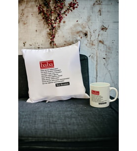 Babaya Hediye Kupa Bardak ve Yastık Set 001 (Beyaz)