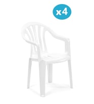 Omnipazar SY-2500 Manolya Plastik Bahçe Sandalye 4'lü Set