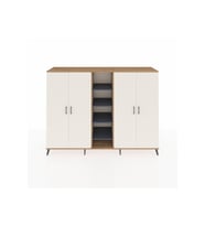 Hyperion Dolap 12 Raflı 4 Kapaklı 220x44x163 Çam-Aytaşı/Antrasit