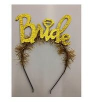Periboia Altın Renk Bekarlığa Veda İtalik Yazı Alyanslı Bride Taç (Karışık)