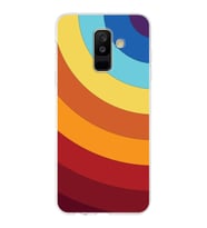 Samsung Galaxy A6 Plus (2018)  Kapak Renk Cümbüşü Tasarımlı Şeffaf Silikon Kılıf