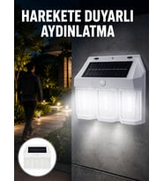 3 İn 1 Solar Duvar Lambası - Ip65 Su Geçirmez, Hareket Sensörlü Yeni Nesil