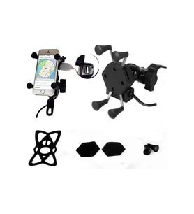 Motosiklet Telefon Tutucu Scooter Unıversal Metal Ayna Bağlantılı 360 Dönebilen Motor Telefon Tutucu