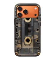 iPhone 17 Pro Velvet Kılıf Lansman İçi Kadife Temalı Desenli Silikon Retro Kaset