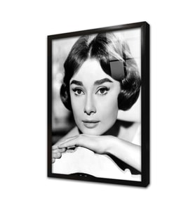 Audrey Hepburn Çerçeveli Cam Tablo