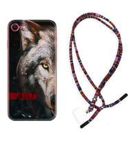 Apple iPhone 5 6 7 8 Plus Se XR Kılıf Boyun Asklı Rasta Silikon Wolf Eyes 1758