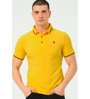 T8586 DEWBERRY ERKEK POLO YAKA T-SHIRT-AÇIK SARI