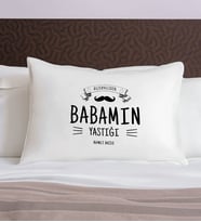 BK Gift Kişiye Özel Baba Temalı Pamuklu Yastık Kılıfı-5 50x70cm, Babaya Hediye, Babalar Günü Hediyeleri