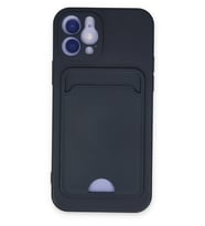 Mey İthalat® iPhone 12 Kılıf Kelvin Kartvizitli Silikon - Lacivert