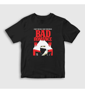 Presmono Unisex Çocuk Siyah Bad Romance Müzik Lady Gaga T-Shirt 473872tt