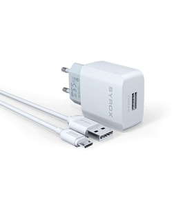 Syrox J47 2.6A 1mt Kablolu Micro USB Şarj Cihazı - Beyaz