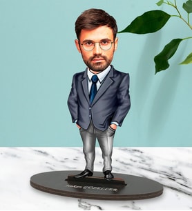 Kişiye Özel Patron Tasarımlı Karikatür Biblo