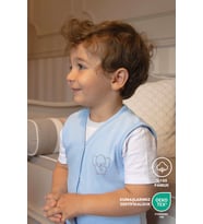 Bebek/Çocuk Yelek %100 Pamuk Nakış Detaylı (Mavi)