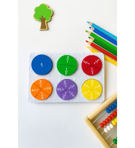 Renkli Kesir Öğrenme Seti  Matematik Öğrenme Oyuncağı  Eğitici Kesir Dairesi Seti
