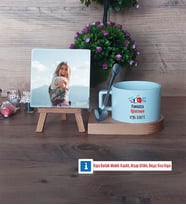Fransızca Öğretmeni Fotoğraflı Dekoratif Taş, Kupa Bardak Beyaz Hediye Öğretmenler Günü Hediyesi (Model 8)