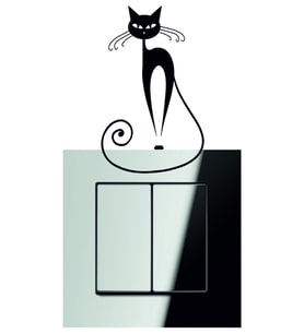 Kedi Priz Sticker Priz Kedi Sticker Set Siyah Etiket Duvar Sticker