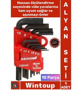 #AlyanSeti Profesyonel Çelik Allen Takımı El Aletleri Sağlam L Tipi 120 Mm 10 Parça Alyan Seti Siyah