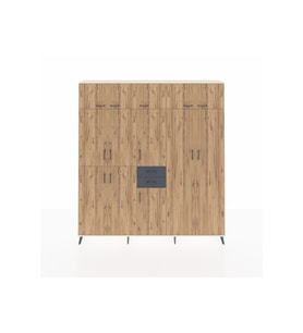 Arges Dolap 10 Raflı 2 Çekmeceli 3 Askılı 220x30x243 Aytaşı-Çam/Antrasit