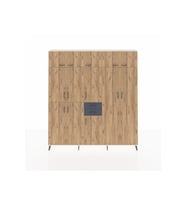 Arges Dolap 10 Raflı 2 Çekmeceli 3 Askılı 220x30x243 Aytaşı-Çam/Antrasit