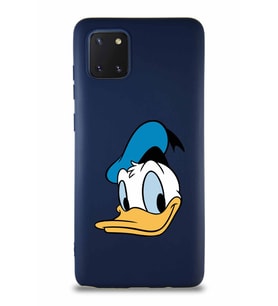 Samsung Galaxy A81 Soft Premier Kapak Donald Duck-B Tasarımlı Silikon Kılıf - Lacivert (Şeffaf)