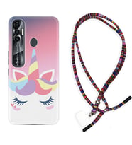 Tecno Spark 6 6 Go 8C 8 Pro 7 7 Pro Kılıf Boyun Asklı Rasta Silikon Sweety Unicorn 1737
