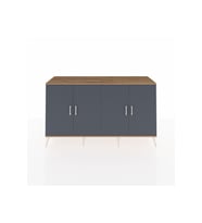 Kronos Konsol 6 Raflı 4 Kapaklı 176x59x99 Çam-Antrasit/Aytaşı