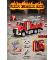 İtfaiye Aracı Oyuncak, Makaslı Lift Kurtarma Platformu, Alaşım Gövde, Geri Çek Bırak