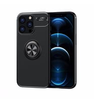 Uyumlu Model Apple iPhone 13 Pro Kılıf Yüzüklü Magnetli Ravel Case (Siyah)