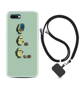 Oppo A5S A15 A16 A54 A55 A73 A74 Kılıf Boyun Askılı Silikon Avokadolar1352