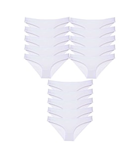 15 adet Süper Eko Set Likralı Kadın Slip Külot Beyaz