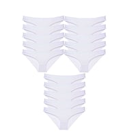 15 adet Süper Eko Set Likralı Kadın Slip Külot Beyaz