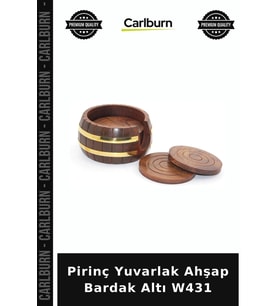 Özel Üretim Mutfak Dekoratif Sunum Şık Tasarım Pirinç Yuvarlak Ahşap Bardak Altı W431