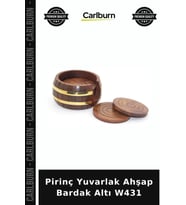 Özel Üretim Mutfak Dekoratif Sunum Şık Tasarım Pirinç Yuvarlak Ahşap Bardak Altı W431