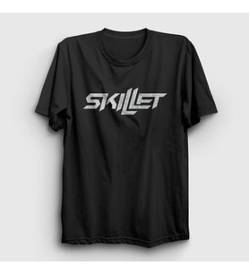 Presmono Unisex Siyah Logo Skillet T-Shirt 539233tt