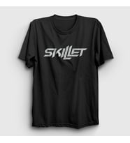 Presmono Unisex Siyah Logo Skillet T-Shirt 539233tt