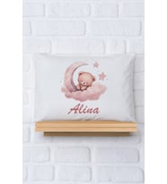 Pia Baby Premium %100 Pamuk İsme Özel Kız Bebek Yastık Kılıfı 35*45 cm 5006-12