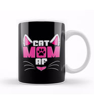 Funny Cat Mom AF Crazy Cat Lady Meme Kupa Bardak Porselen