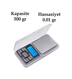 Dijital Hassas Elektronik Kuyumcu Cep Terazisi Tartı 500 gr /  0.1 gr (5343)