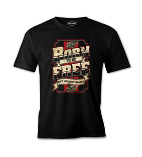 Motorcycle Live Without Brakes Siyah Erkek Tshirt