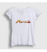 Presmono Kadın Beyaz Logo Oyun Metin2 T-Shirt 522657tt (Beyaz)