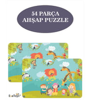 EsaToys Ahşap 54 Parça Çocuk Puzzle