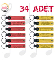 Nar Çiçeği & Sarı, 34’lü Set, Kişisel Mesajlı Deri Anahtarlık, Fen Bilimleri Öğretmeninden Hediye