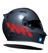 Reflektif Kırmızı Damalı Kask Motosiklet Sticker Takımı Çınar Extreme