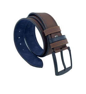 Kahverengi Suni Deri Sarı Dikişli Model 4.5 Genişlik Spor Kemer - 4509-ST