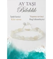 Ay Taşı Doğaltaş Bileklik, Doğal Taş Kilo Verme Bileklik B1031 (Naturel Taş - bilek ölçü 16cm )