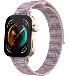 Huawei Watch Fit 5 için Kordon Hasırlı Woven Sport Loop Rose Gold [Watch Fit 5 ile Uyumlu Kordon - Rose Gold]